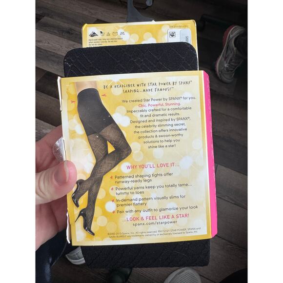 Star Power by Spanx Diamond Daze Shaping Tights Size A BLACK - Picture 1 of 2